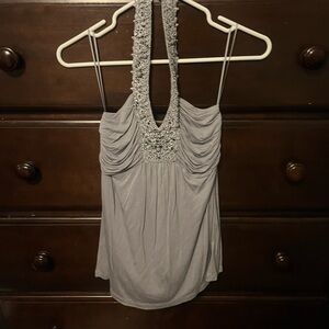 Express xs halter top color gray